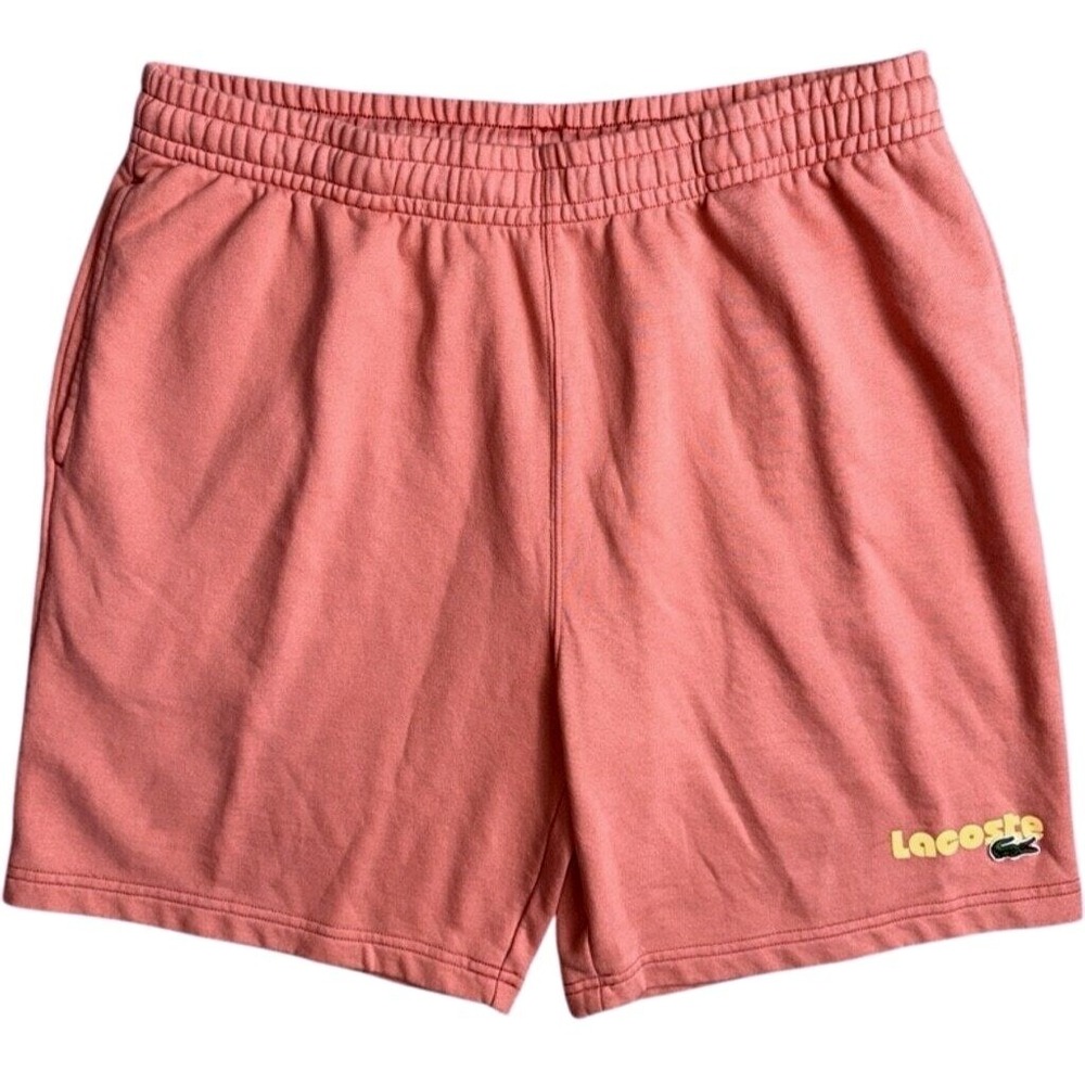 Lacoste Mens XXL Sweat Shorts Salmon Pink 8" Inseam Size 7 2XL NWT